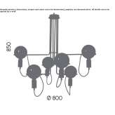 Metal LED chandelier Carauari