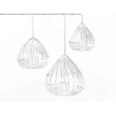 LED hanging lamp handmade of borosilicate glass Espadana