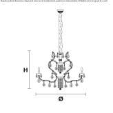 Lampa wisząca z kryształkami Kossa