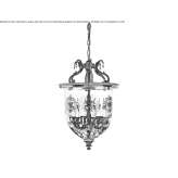 Antyczna mosiężna lampa wisząca z kryształami Schoeler® Gettorf