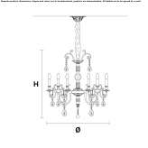 Incandescent brass chandelier with crystals Jever