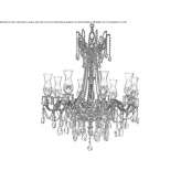 Gold French chandelier with Schoeler crystals Cergy