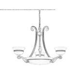 Rust chandelier with alabaster Fraipont