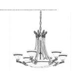 Rust/gold chandelier with alabaster Teopisca