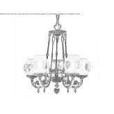 French gold satin chandelier with glass Ognjaci