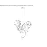 LED chandelier made of glass and steel Matawan