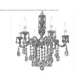 French gold chandelier with Schoeler crystal Gromo