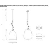 Lampa wisząca LED z dmuchanego szkła Guara