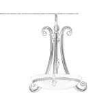 Rust chandelier with alabaster Fraipont