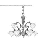 Satin brass chandelier with glass Pazar