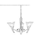 Chandelier in antique brass color with white glass Gachnang