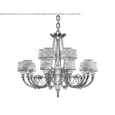 Antique bronze chandelier with lampshades Soyen