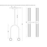 Lampa sufitowa LED z mosiądzu i kolorowego szkła Valdice