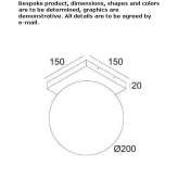 LED ceiling lamp made of metal and glass Cieladz