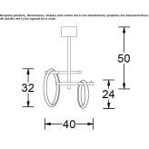 Metal ceiling lamp Zemen