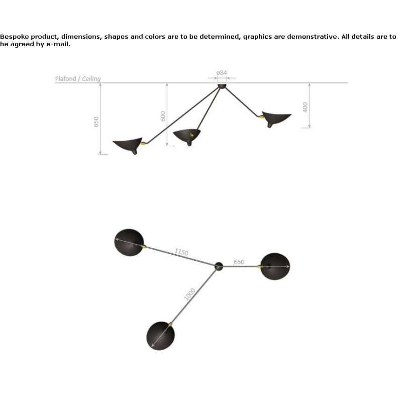 Regulowana, metalowa lampa sufitowa Pimlico