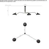 Adjustable metal ceiling lamp Blades