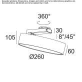 Adjustable LED ceiling lamp Pipriac