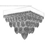 Steel ceiling lamp with crystals Crezancy