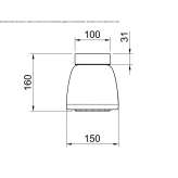 Aluminiowa lampa sufitowa Angerlo