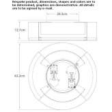 Large recessed handle in polished antique brass and alabaster Alegrete