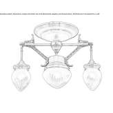 Ręcznie robiona mosiężna lampa sufitowa Combloux