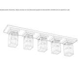 Brass and glass ceiling lamp Lapwai