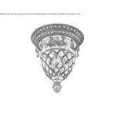 Shaded, gold-plated ceiling lamp with Schoeler crystals Gergal