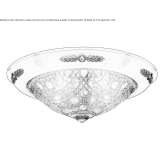 Antique brass ceiling lamp with crystal Skodje