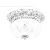 Antique brass ceiling lamp with glass Manistee