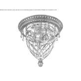 Shaded, gold-plated ceiling lamp with Schoeler crystals Gergal