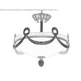 French gold semi-flush with glass Checea