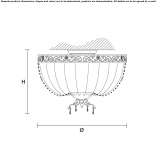 Żarowa mosiężna lampa sufitowa z kryształkami Palanca