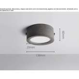 Concrete LED ceiling lamp Askim