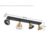 Adjustable metal ceiling lamp Pachas