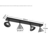 Adjustable metal ceiling lamp Pachas