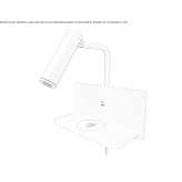 Adjustable LED wall lamp with USB port Cudahy