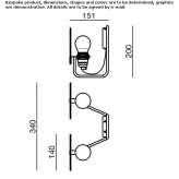 Metal LED wall lamp Borzeta