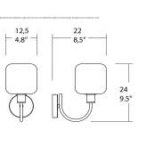 LED wall lamp made of borosilicate glass Waukon