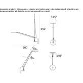 Aluminum LED wall lamp with a swing arm Tradate