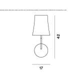 Polycarbonate wall lamp with a fixed arm Morelita