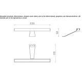 Aluminiowa lampa lustrzana LED ze stałym ramieniem Emsburen