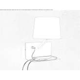 Metal wall lamp with USB Uvalde