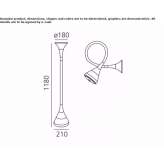 Adjustable wall fluorescent lamp Conty