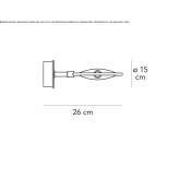 Regulowana szklana lampa ścienna Huata