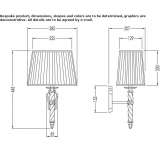 Fabric and brass wall lamp for the bathroom Haydarli