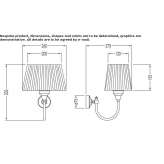 Textile wall lamp with a fixed arm Mollem