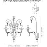 Lampa ścienna z dmuchanego szkła Ugchelen