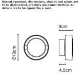 LED wall lamp made of glass and aluminum Lazurne