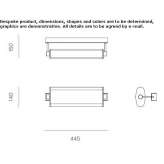 LED wall lamp made of borosilicate glass Gazoros